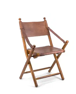 Luxusní jídelní židle Estila Luxusní skládací židle Tarlton z kůže a dřeva Poly piel