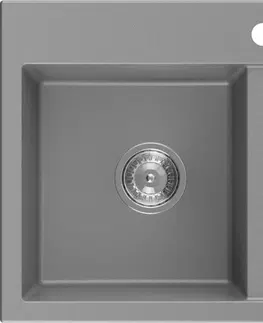 Sifony k pračkám MEXEN Hektor granitový dřez 2-bowl 800 x 480 mm, šedá, sifon chrom 6521802000-71