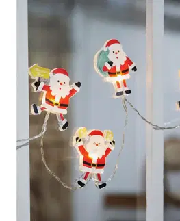 Vánoční osvětlení  LED okenní řetěz - Santa, 6x LED, přísavný, 120cm, 2x AA