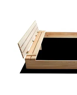 Pískoviště Dětské dřevěné pískoviště s lavicemi 160 x 160 cm - uzavíratelné