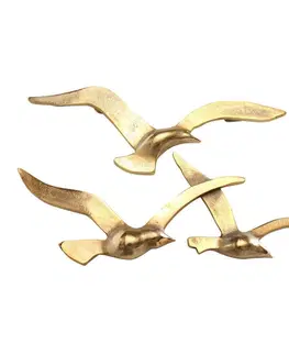 Bytové doplňky a dekorace DekorStyle Nástěnná dekorace létající ptáčci zlatá