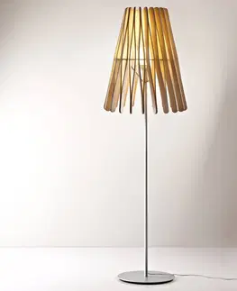 Stojací lampy Fabbian Fabbian Stick dřevěná stojací lampa, kuželová