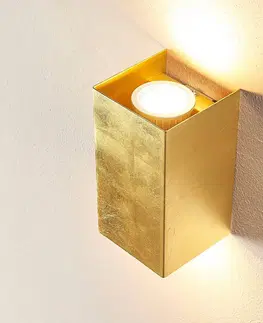 Nástěnná svítidla Lindby Zlatě zbarvená nástěnná lampa Tabita z kovu, 2bod