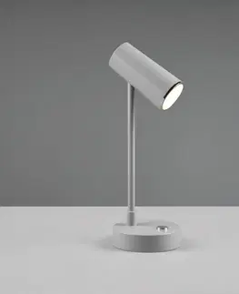 Stolní lampy Reality Leuchten LED stolní lampa Lenny CCT s baterií, šedá