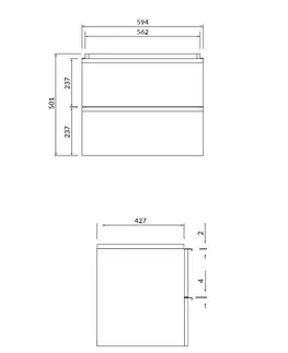 Koupelnový nábytek CERSANIT Umyvadlová skříňka VIRGO 60 bílá s chromovými úchyty S522-017