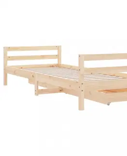 Dětské pokoje Dětská postel se zásuvkami 90 x 190 cm masivní borové dřevo