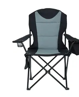 Zahradní židle a křesla Ak furniture Kempingová židle FOTYN černo-šedá