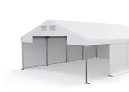 Zahrada Skladový stan 5x10x2,5m střecha PVC 560g/m2 boky PVC 500g/m2 konstrukce ZIMA PLUS Šedá Bílá Bílá