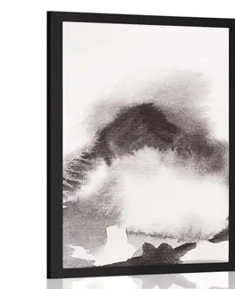 Černobílé Plakát Japonská hora