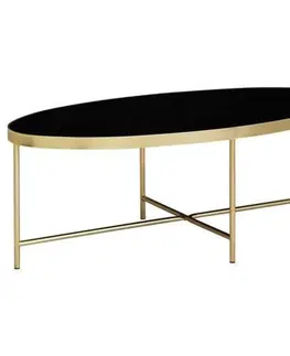 Odkládací stolky Konferenční stůl Černý/zlatý