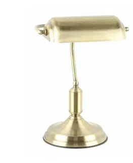 Stolní lampy do kanceláře ZUMALINE A2048-GLD ROMA stolní pracovní lampa staromosaz