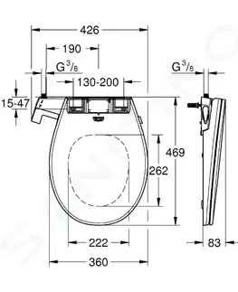 Záchody GROHE Bau Ceramic Manuální bidetové sedátko, softclose, alpská bílá 39648SH0