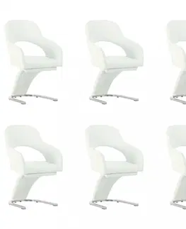 Židle Jídelní židle 6 ks umělá kůže / chrom Dekorhome Šedá