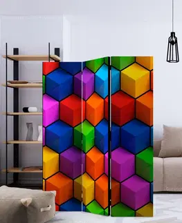 Paravány Paraván Colorful Geometric Boxes Dekorhome 135x172 cm (3-dílný)