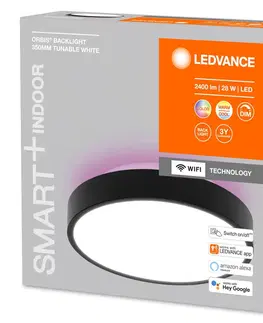 Inteligentní stropní svítidla LEDVANCE SMART+ LEDVANCE SMART+ WiFi Orbis Backlight černá Ø35cm