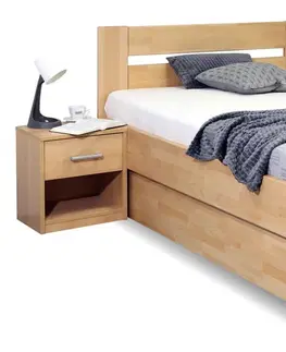 s úložným prostorem Zvýšená postel s úložným prostorem Trinity, 140x220, masiv buk