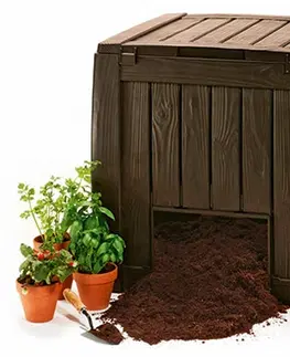 Kompostéry KIER Zahradní kompostér DECO | hnědá 340L