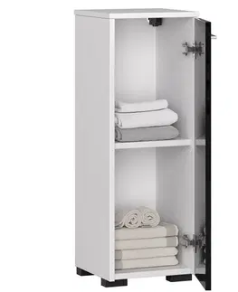 Koupelnový nábytek Ak furniture Koupelnová skříňka Fin 30 cm bílá/černá lesk