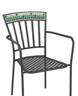 Zahradní sestavy Kovová zahradní židle Square Mosaic - Ø53*57*85 cm J-Line by Jolipa 91591