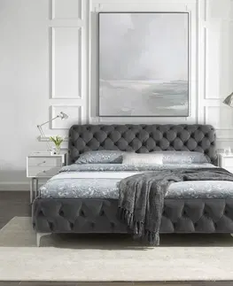 Designové postele LuxD Designová postel Rococo 180 x 200 cm šedý samet