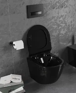 Záchody MEXEN Lena Závěsná WC mísa včetně sedátka s slow-slim, Duroplastu, černá 30224070