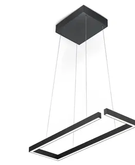 Závěsná světla Knapstein Závěsné svítidlo LED Marisa-60, matná černá, 60 x 20 cm
