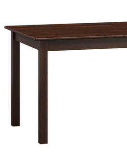 Jídelní stoly Stůl DASHEN 8, 120/155 x 75 cm, masiv borovice, moření ořech