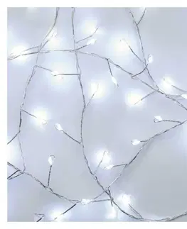 LED osvětlení na baterie EMOS LED vánoční nano řetěz - ježek, 2,4 m, 3x AA, vnitřní, studená bílá, časovač D3FC01
