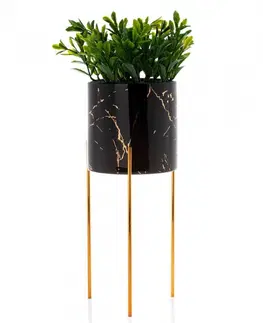 Květináče a truhlíky DekorStyle Květináč Nila 27,5 cm černý