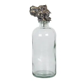Džbány Skleněná láhev se zátkou slona - Ø 10*33 cm Clayre & Eef 6GL2826