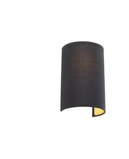 Nastenna svitidla Moderní nástěnná lampa černé a zlaté - Simple Drum