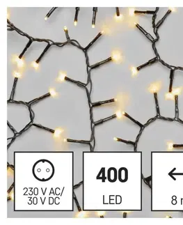 LED řetězy EMOS LED vánoční řetěz – ježek, 8 m, venkovní i vnitřní, teplá bílá, časovač D4BW02