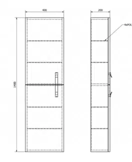 Koupelnový nábytek SAPHO MITRA skříňka vysoká 40x140x20cm, bordó, L/P MT133