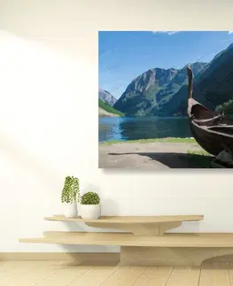 Obrazy přírody a krajiny Obraz dřevěná vikingská loď