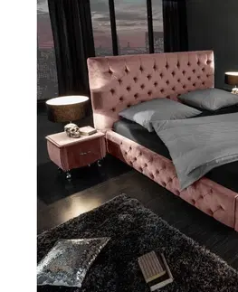 Designové postele LuxD 22858 Designová postel Laney 160x200 cm starorůžový samet