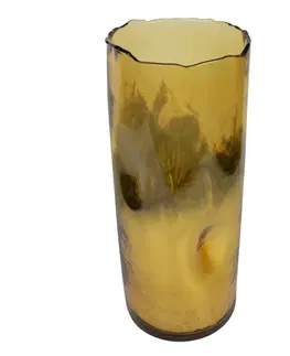 Dekorativní vázy Zlatý skleněný svícen / váza s prohnutím - Ø16,5*40cm Mars & More SHHGA6