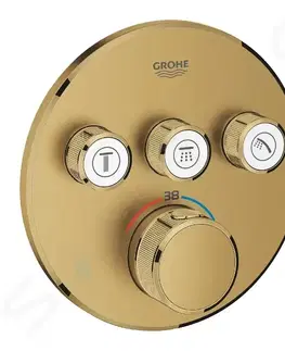 Koupelnové baterie GROHE Grohtherm SmartControl Termostatická sprchová podomítková baterie, 3 ventily, kartáčovaný Cool Sunrise 29121GN0