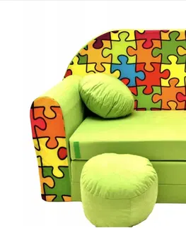 Dětské sedačky Dětská rozkládací pohovka 98 x 170 cm Puzzle