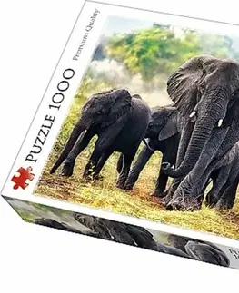 Dřevěné hračky Puzzle Trefl 10442 Afričtí sloni 1000 dílků