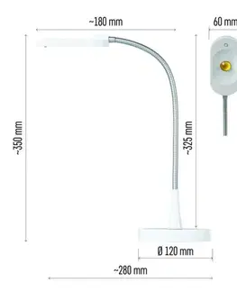 Stolní lampy do kanceláře EMOS LED stolní lampa HT6105, bílá 1538090100