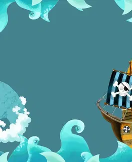 Dětské obrazy Obraz pirátská loď na moři