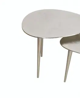 Designové a luxusní konferenční stolky Estila Designový set stříbrných konferenčních stolků Elements 50cm