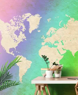 Samolepící tapety Samolepící tapeta pastelová mapa světa