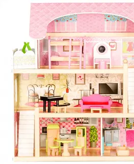 Domečky pro panenky ECOTOYS Dřevěný domek pro panenky Pohádková rezidence Eco Toys