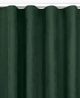 Záclony HOMEDE Závěs MILANA klasická transparentní vlnovka 7 cm zelený, velikost 220x225