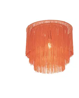 Stropni svitidla Orientální stropní svítidlo zlatavě růžové odstín s třásněmi - Franxa