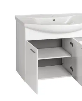 Koupelnový nábytek AQUALINE ZOJA umyvadlová skříňka 93x74x34cm, bílá 51094A