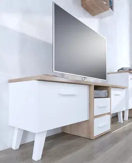 TV stolky ARTBm TV stolek NORDIS-14 | 3D Barva: craft zlatý/bílý
