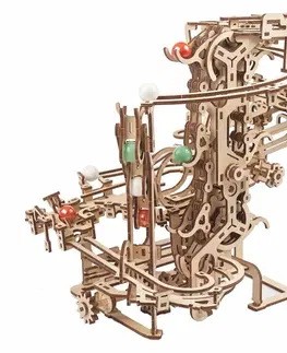 Dřevěné hračky Ugears 3D dřevěné mechanické puzzle Kuličková dráha řetězová