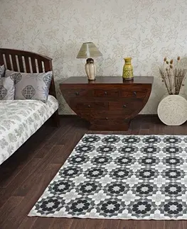 Koberce a koberečky Dywany Lusczow Kusový koberec LISBOA 27206/356 květiny šedý, velikost 160x230